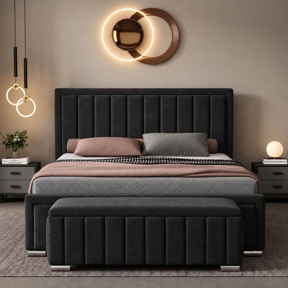 Morden Gas Lift Storage Bed Frame in Black Velvet - photo 2