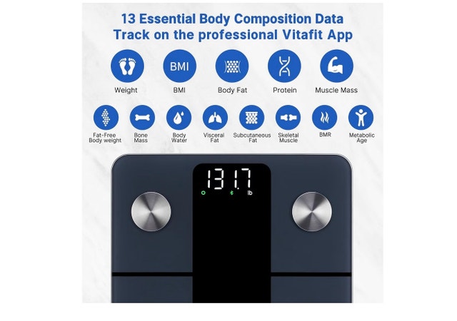 Vitafit Smart Digital Body Weight Scale – Black, Bluetooth - photo 4