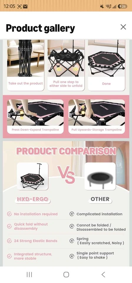 NEW-HXD-ERGO Foldable Mini Trampoline US217988 - photo 5