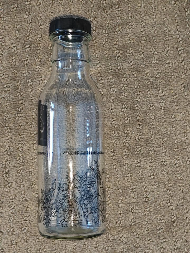Glass Bottle with Lid - Flower Design for Sauces - photo 2