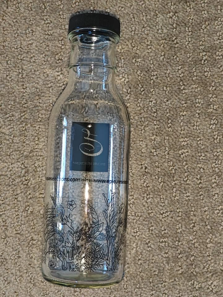 Glass Bottle with Lid - Flower Design for Sauces - photo 3