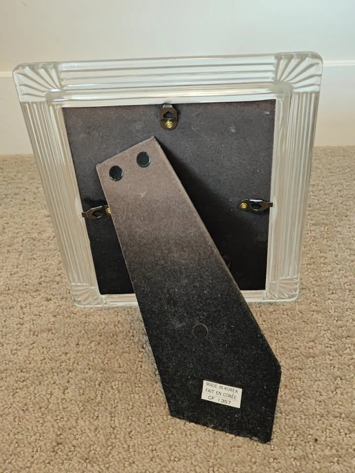 Heavy Glass Picture Photo Frame (5" x 7") Art Deco Ribbed Style - photo 4