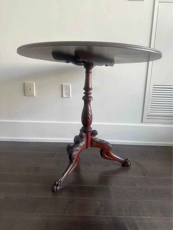 Vintage Round Tilt-Top Pedestal Table – $225 - photo 2