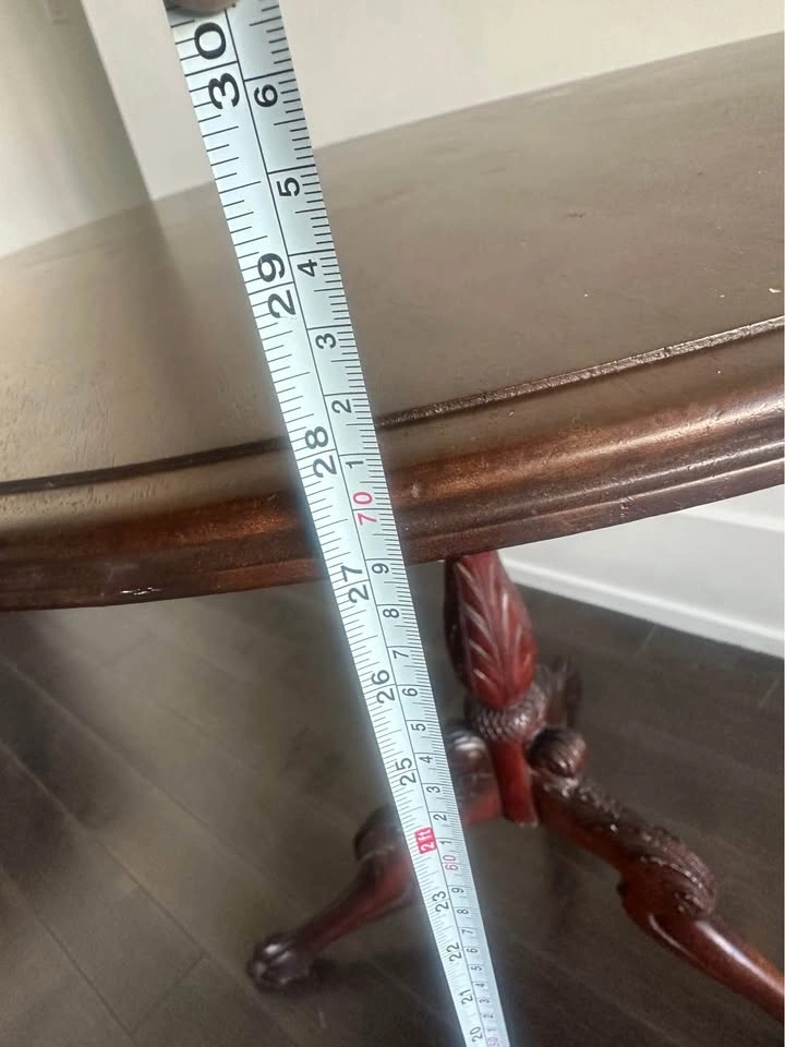 Vintage Round Tilt-Top Pedestal Table – $225 - photo 4