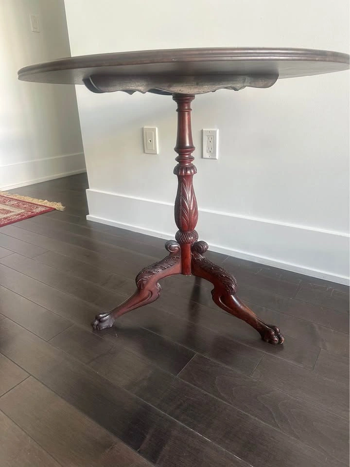 Vintage Round Tilt-Top Pedestal Table – $225 - photo 5