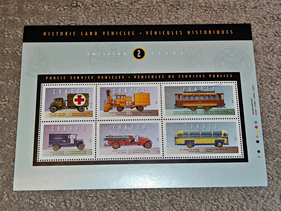 Canada Stamp Souvenir Sheet Historic Land Vehicles (Issue 2)