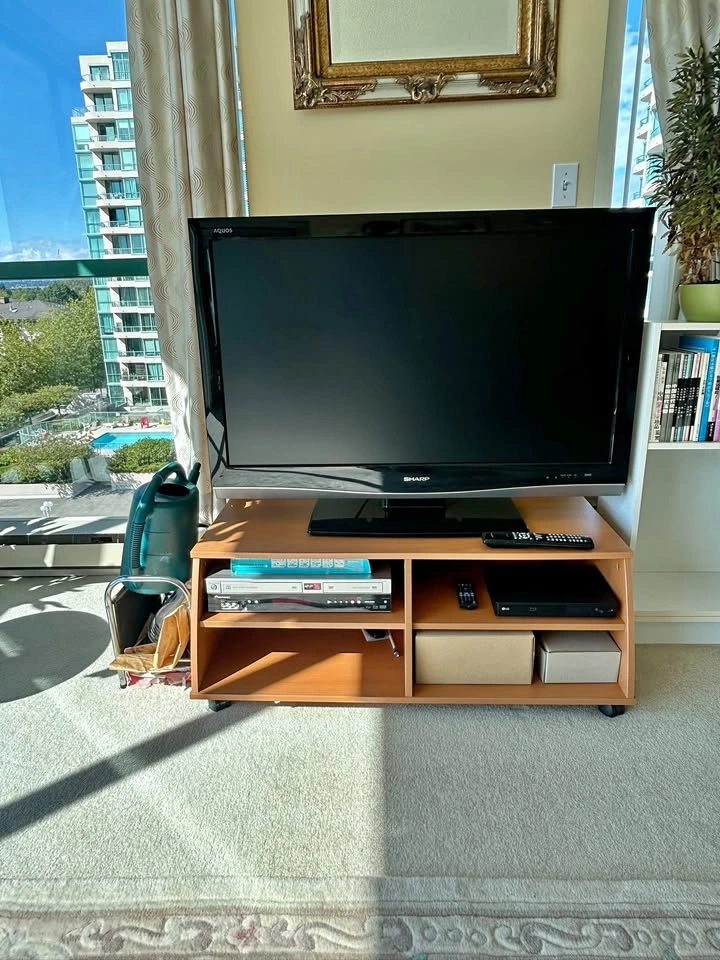 Wood TV / Media Stand on Casters