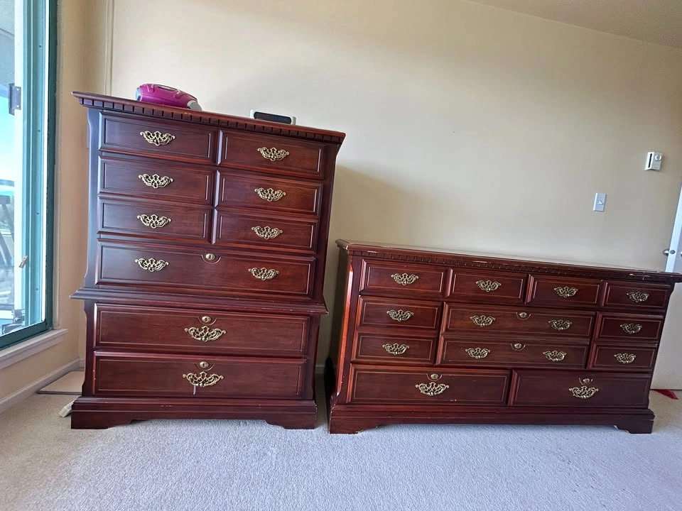 Cherry Bedroom Set — Long Dresser + Tall Chest - photo 2