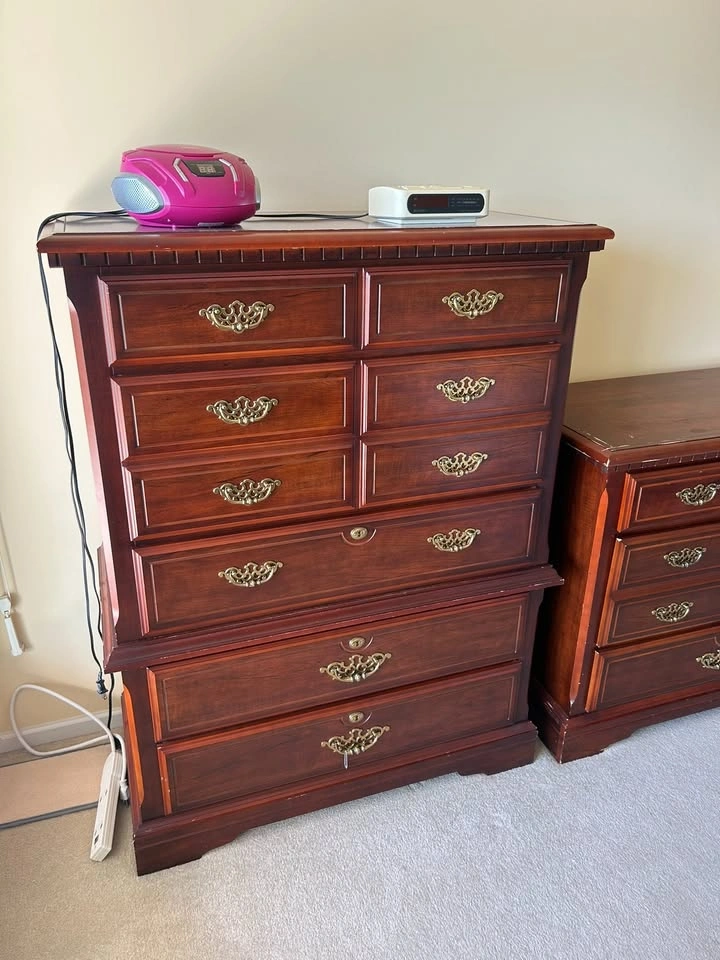 Cherry Bedroom Set — Long Dresser + Tall Chest - photo 3