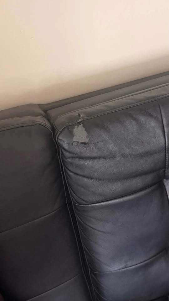 Black Leather Couch - photo 3