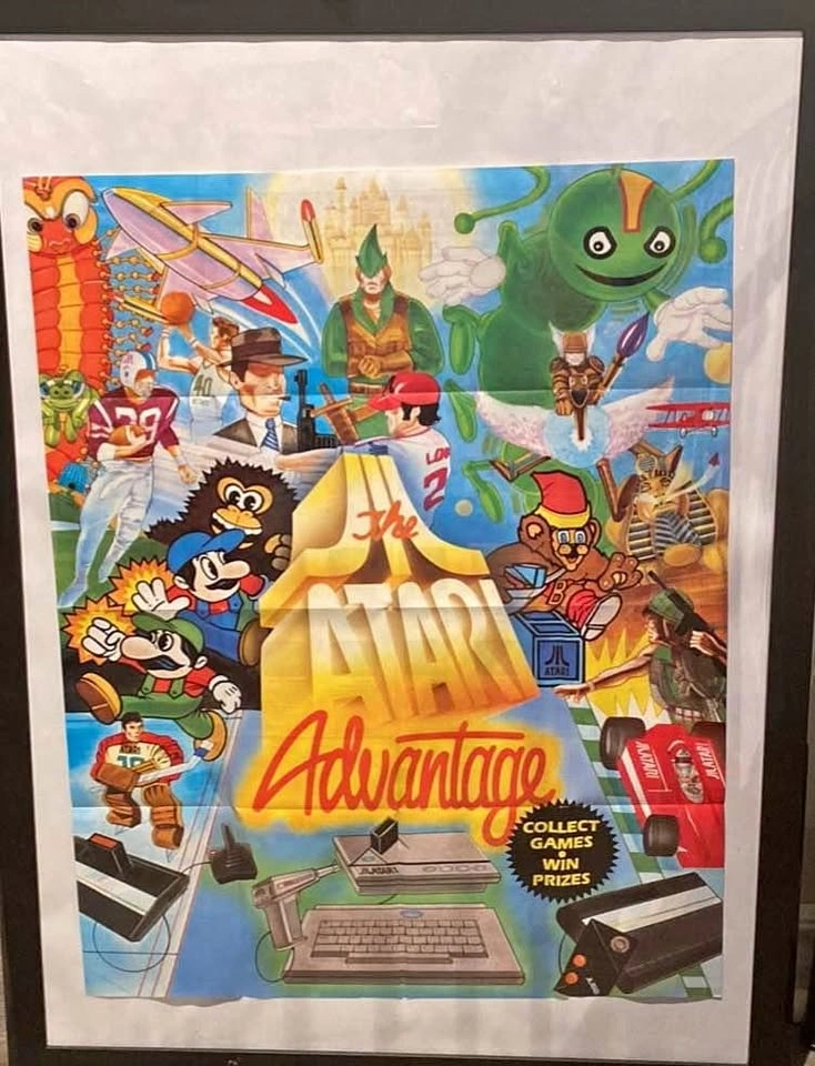 Framed Atari Poster 1986 retro Game poster
