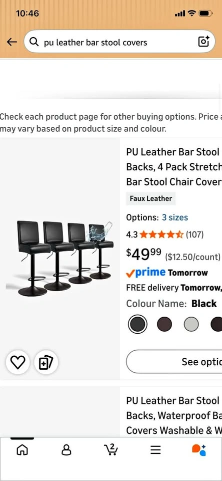 Brand New! PU Leather Bar Stool covers - 4PK!!!