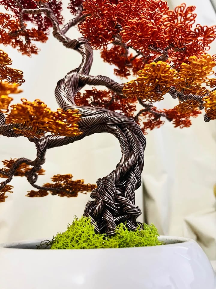 Handmade Aluminum Wire Bonsai Tree – Autumn Colors – - photo 5