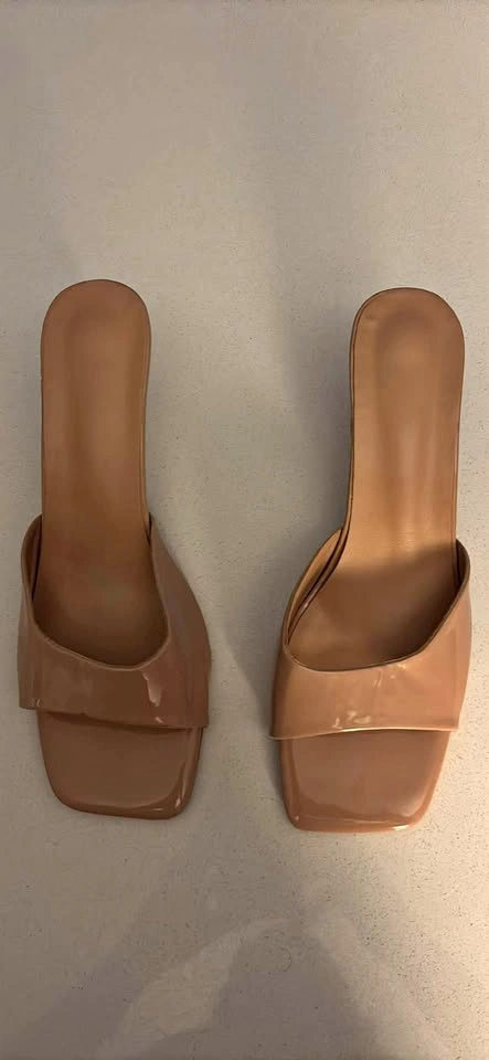 Nude Kitten Heel Mules, 7.5