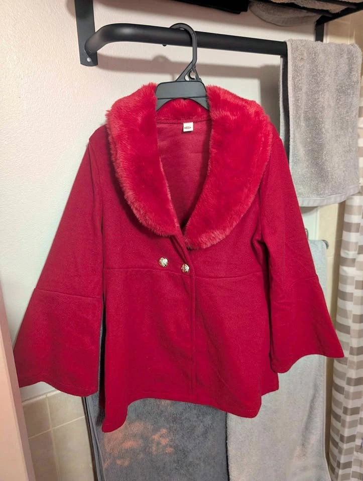 Red overcoat size 5T never worn