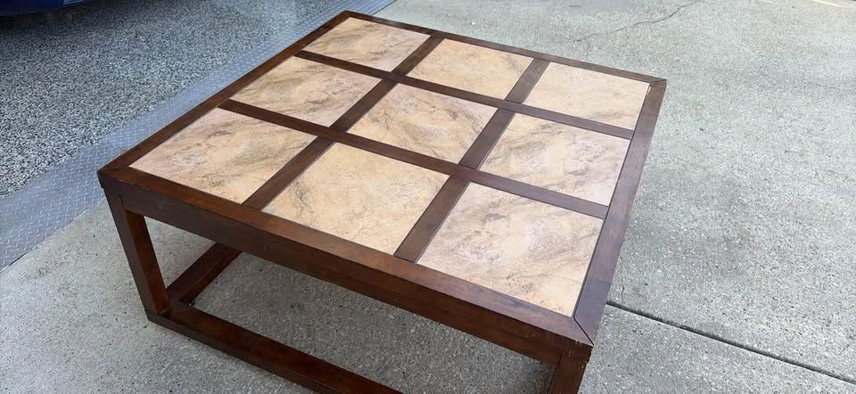 Wood and Tile Coffee Table - photo 2