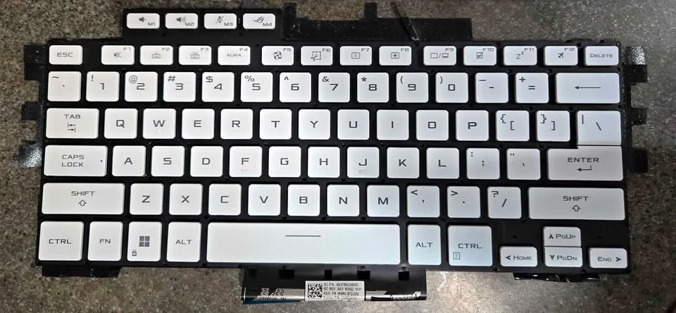 Genuine Asus ROG Zephyrus G14 White Backlit Keyboard. Like New! thumbnail