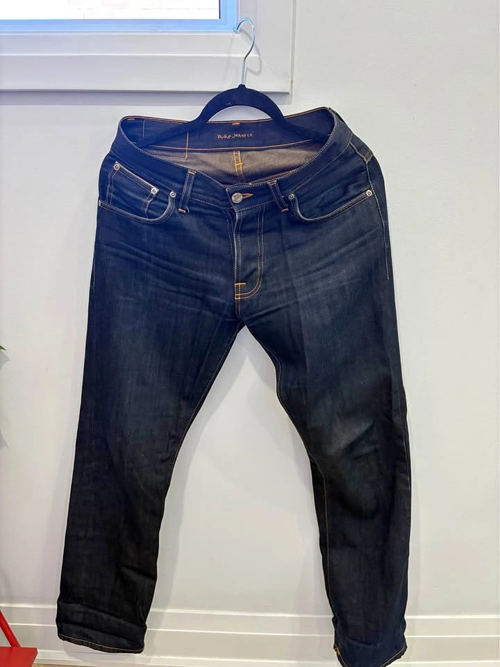 NUDIE AVERAGE JOE DRY BROWN SELVAGE JEANS