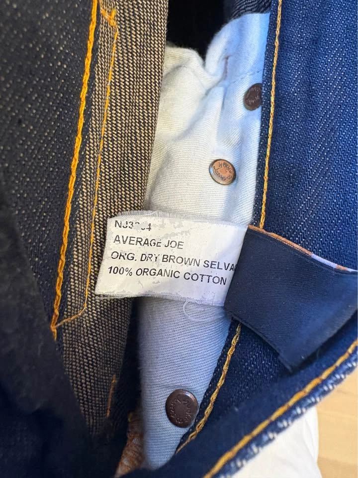 NUDIE AVERAGE JOE DRY BROWN SELVAGE JEANS - photo 5