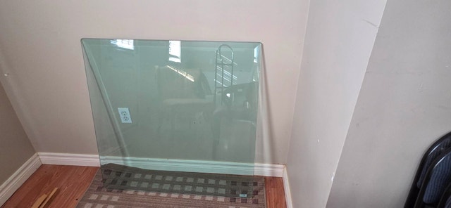 Large square glass table top