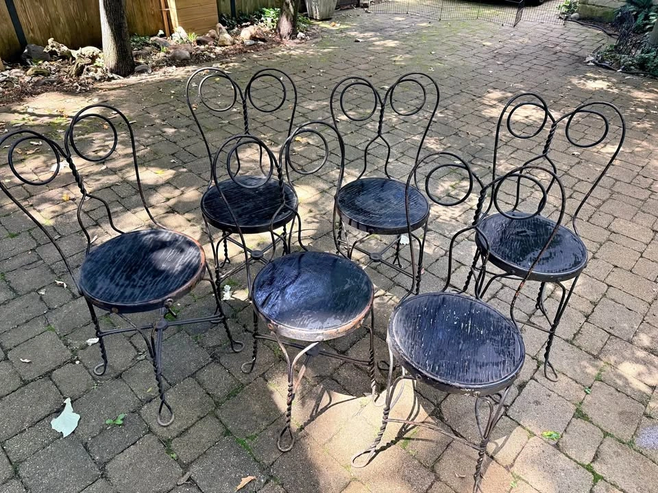 6 - Original 1950's ice cream chairs. Untouched. In storage.
