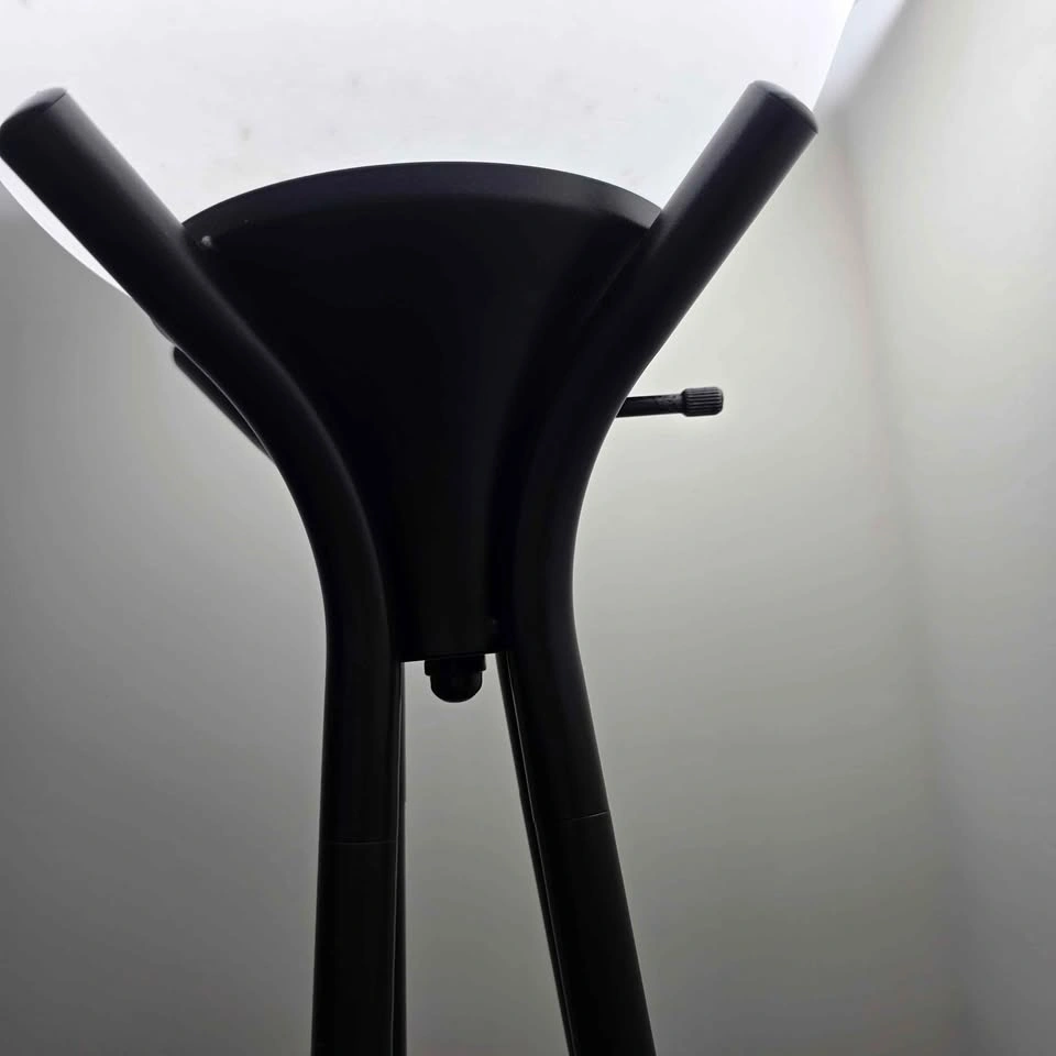 Black Metal Shelf Torchiere Floor Lamp - photo 2