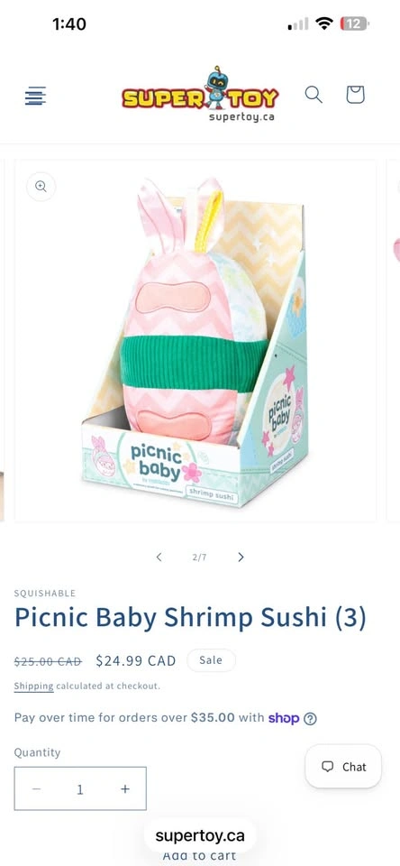 10 Squishable Picnic Baby Shrimp Sushi Sensory Plush toys - photo 2