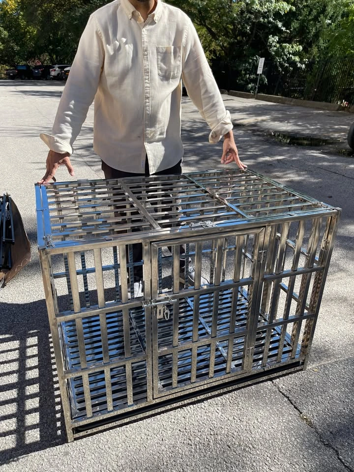 48" Heavy Duty Dog Crates for Large Dogs, Upgraded 4 Lockable Wh - photo 2