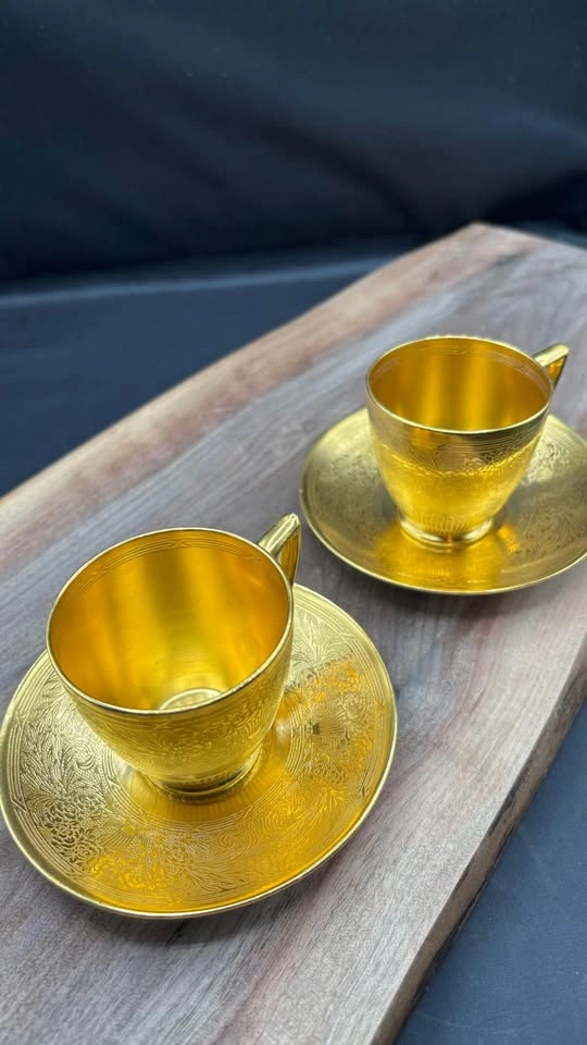 Antique Mintons Heavy Gold Encrusted Demitasse Cups & Saucers - photo 3