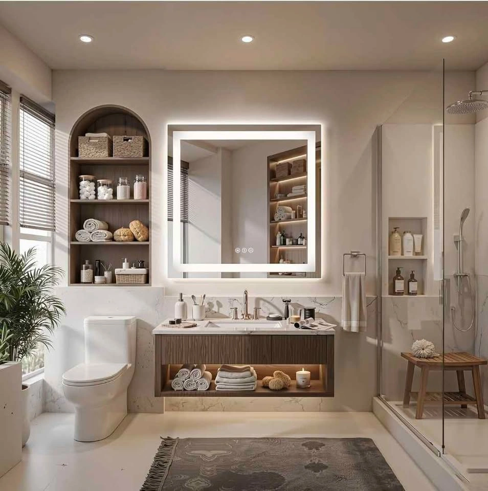 LED Backlit and Front-Lit Tempered Glass Bathroom Mirror - photo 2