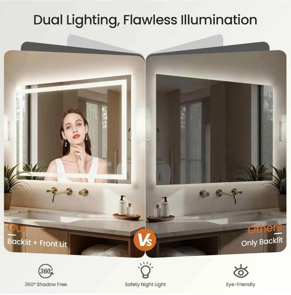 LED Backlit and Front-Lit Tempered Glass Bathroom Mirror - photo 4