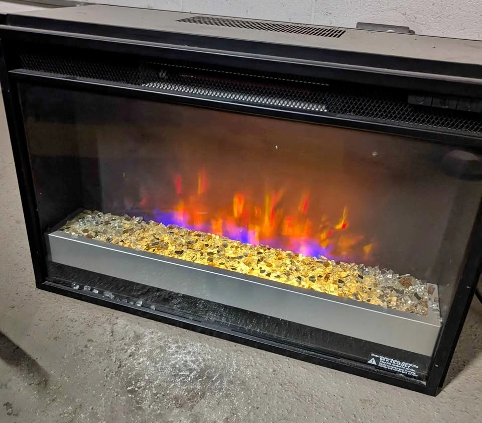 Luxury Crystal-Bed Electric Fireplace insert