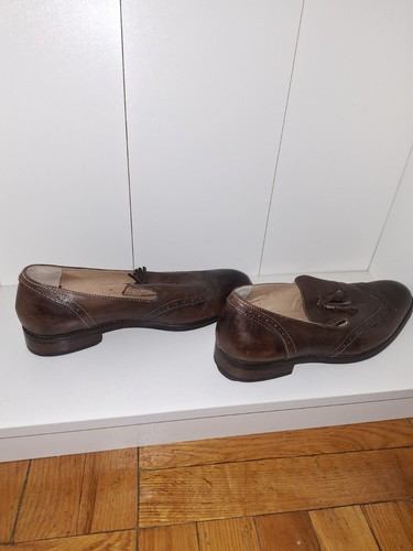 JD Fisk Men's Brown Leather Tassel Dress Loafers US 9 M - photo 2
