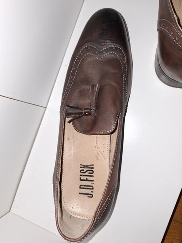 JD Fisk Men's Brown Leather Tassel Dress Loafers US 9 M - photo 4