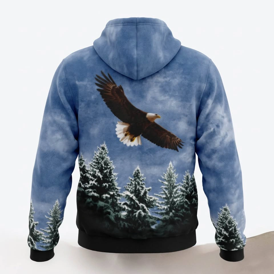 Eagle and Forest Print Zip-Up Hoodie - photo 2