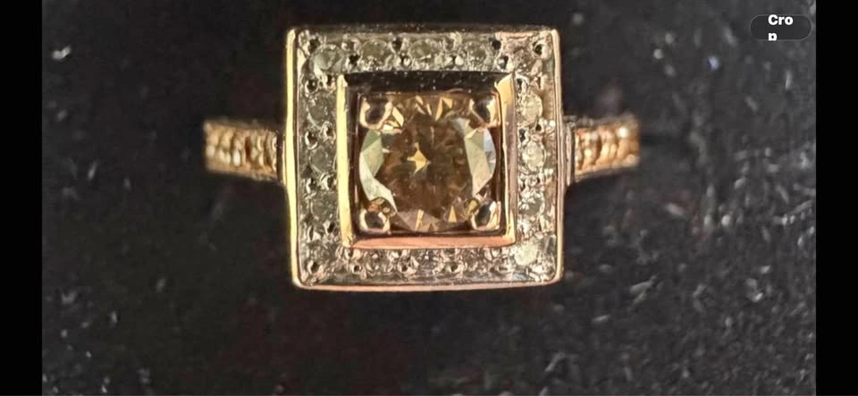 14k Rose Gold Diamond Ring Fancy Light Brown Diamond