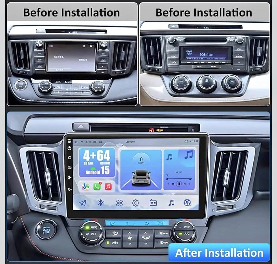 10” Car Radio Stereo CarPlay Screen for Toyota RAV4