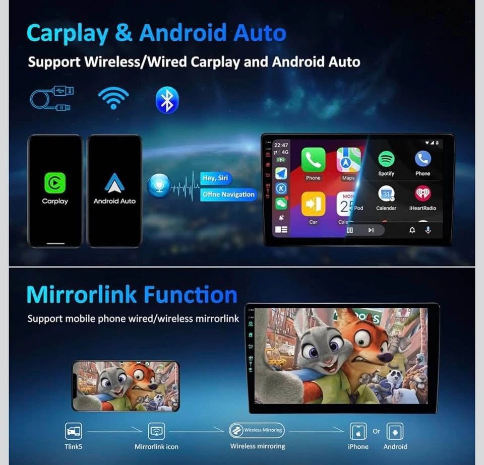 10” Car Radio Stereo CarPlay Screen for Toyota RAV4 - photo 3