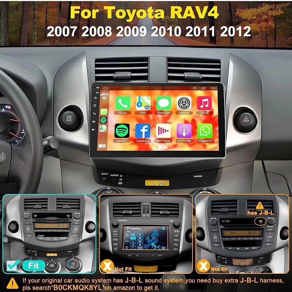 9” Car Radio Stereo CarPlay Screen Upgrade for Toyota RAV4