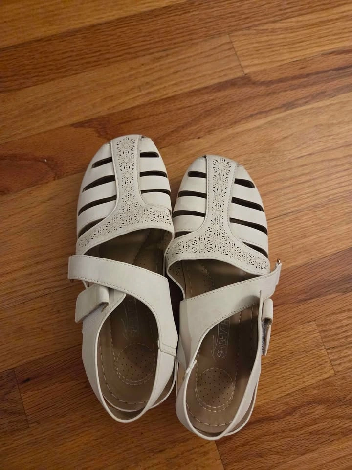 White sandals