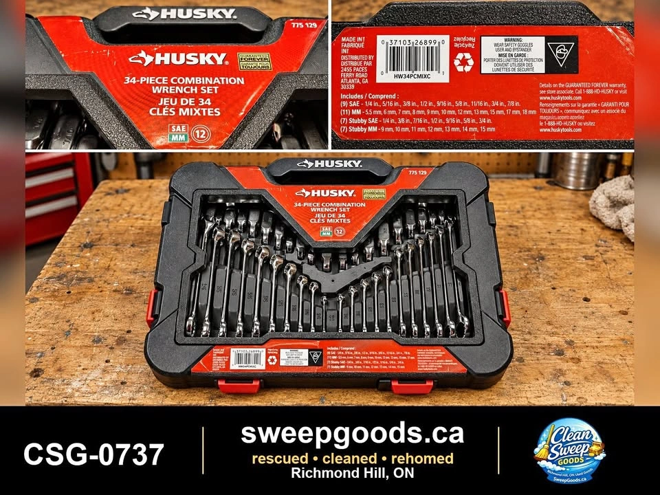 Husky SAE & Metric Combination Wrench Set with Carrying Case