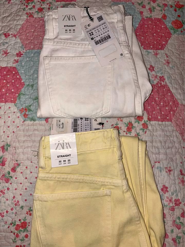 [brand new with tags] 2 zara straight jeans