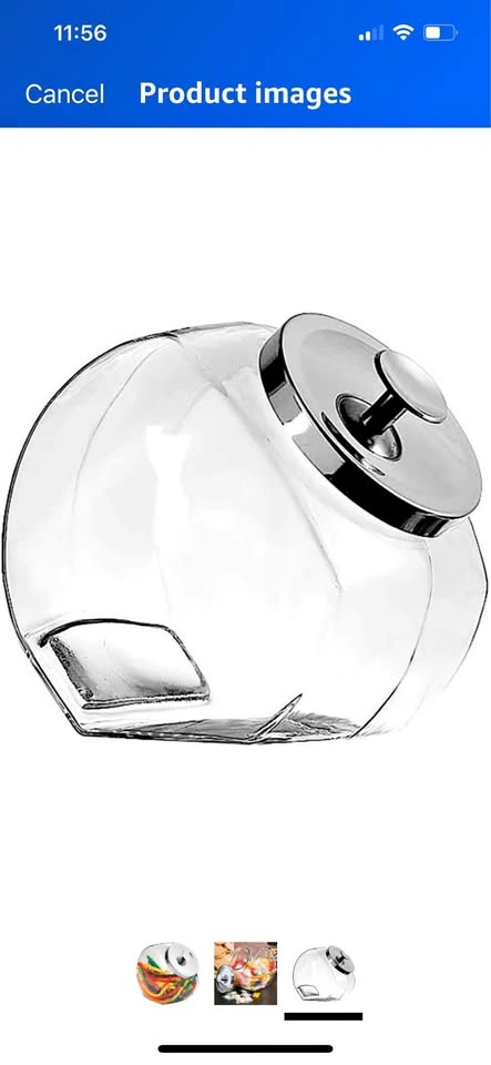 Penny Candy/Cookie Jar with Chrome Cover, 1 Gallon