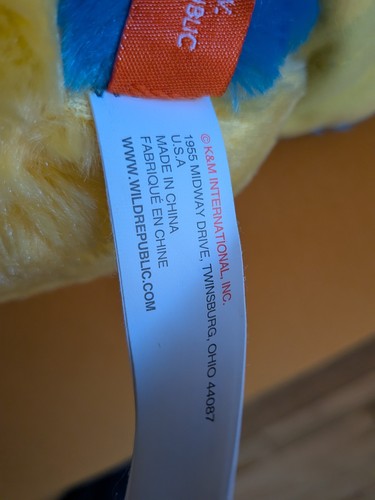 Wild Republic Cuddlekins Blue Yellow Macaw Parrot Plush 12" NWT - photo 5