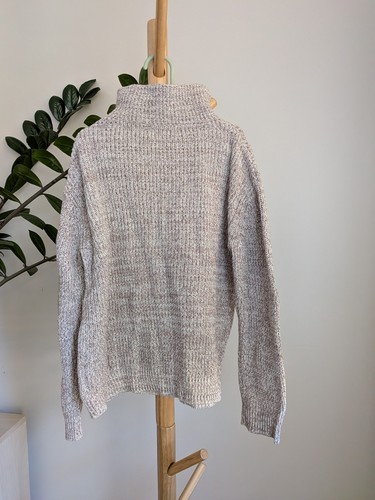 H&M Kids 6X/7 Oatmeal 100% Cotton Quarter Zip Knit Sweater - photo 2