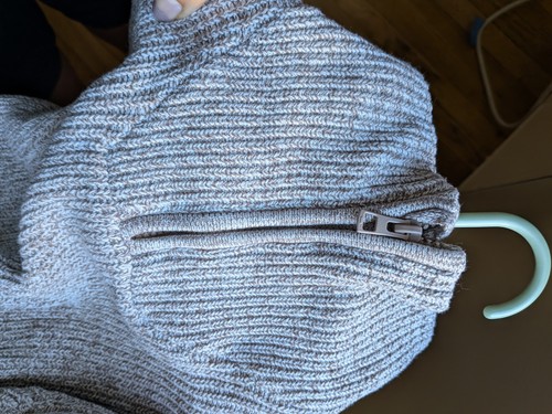 H&M Kids 6X/7 Oatmeal 100% Cotton Quarter Zip Knit Sweater - photo 3