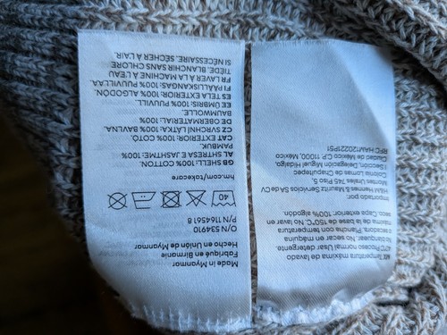 H&M Kids 6X/7 Oatmeal 100% Cotton Quarter Zip Knit Sweater - photo 5