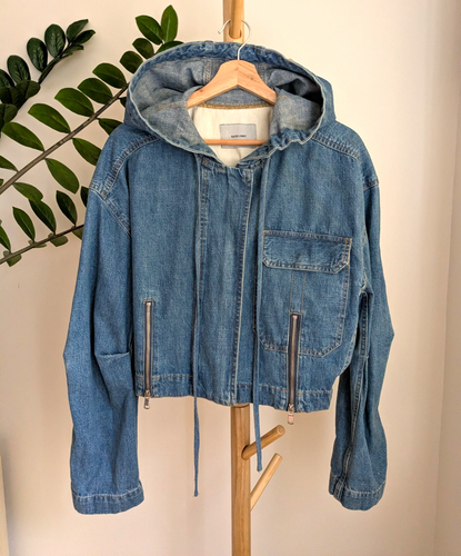 Rachel Comey Wilson Denim Jacket Hooded Sample Sale S/M