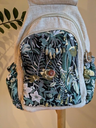 Japanese Artisan Botanical Canvas Convertible Sling Backpack - photo 2