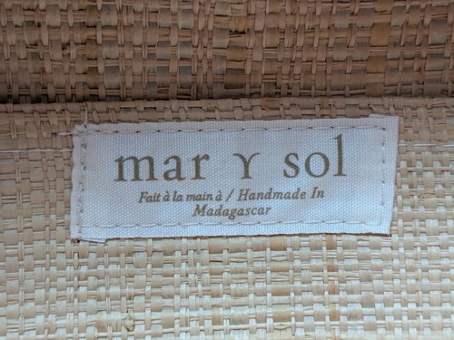 Mar Y Sol Handmade Woven Straw Striped Tote Pink Tassel - photo 5